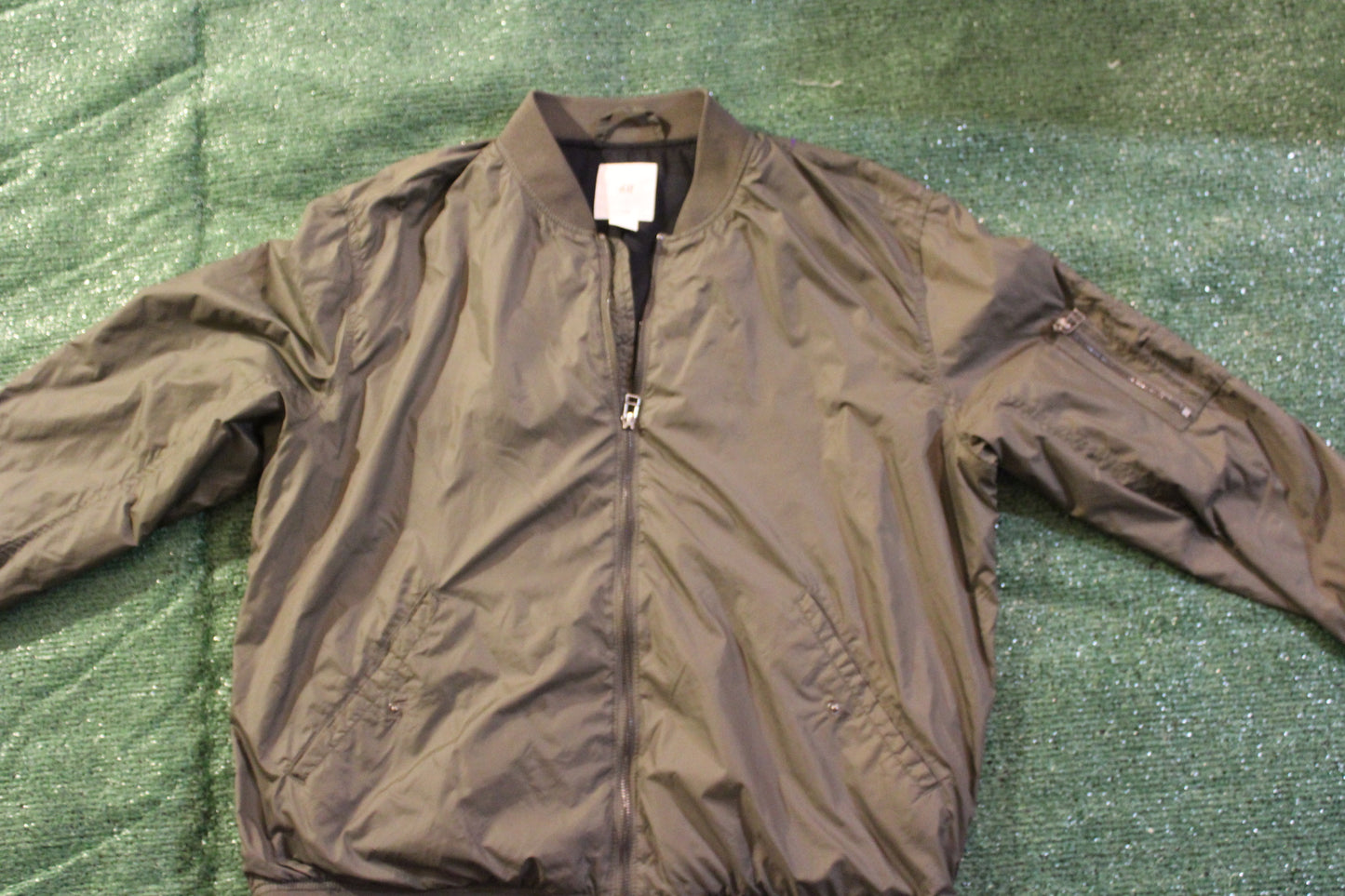 H&M Olive Green Bomber Jacket (XL)