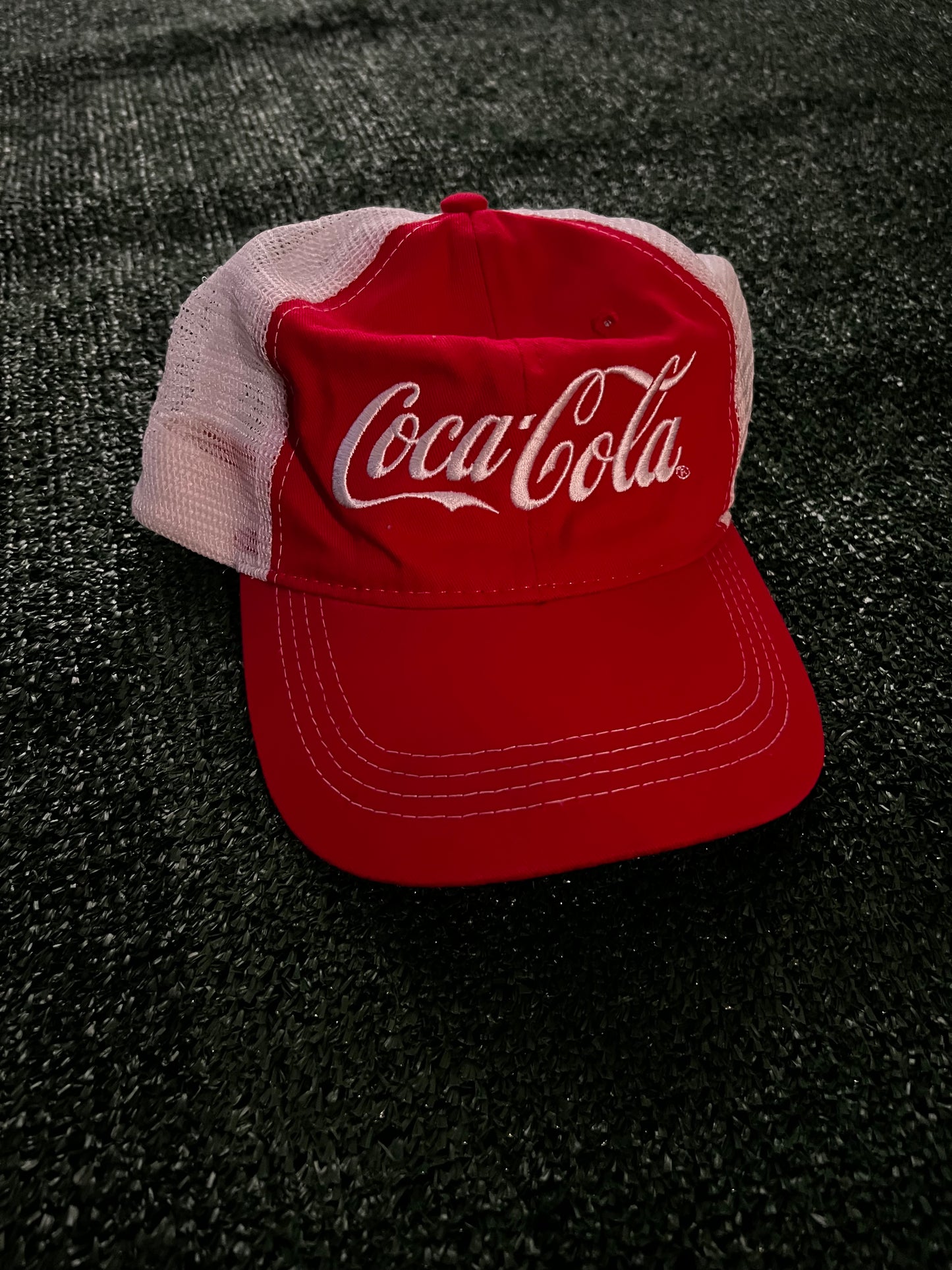 White and Red Coca Cola truck fit cap