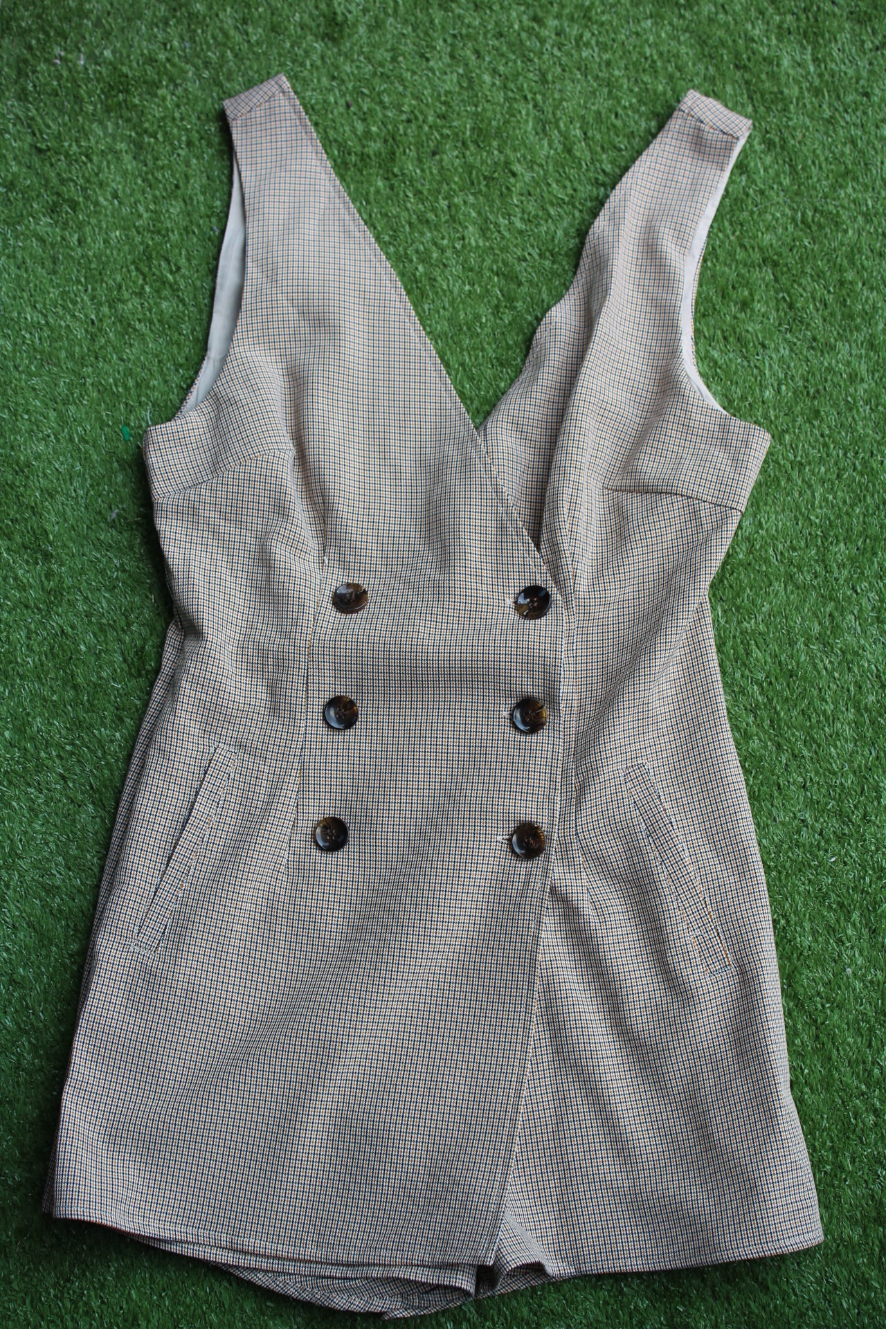 Urban Outfitters Plaid romper skort set (Small)