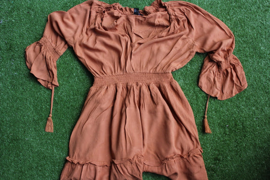 Brown off-the-shoulder dress. Forever 21. (Small)