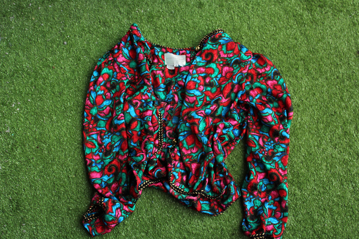 Women's vintage multicolored blouse (Small)