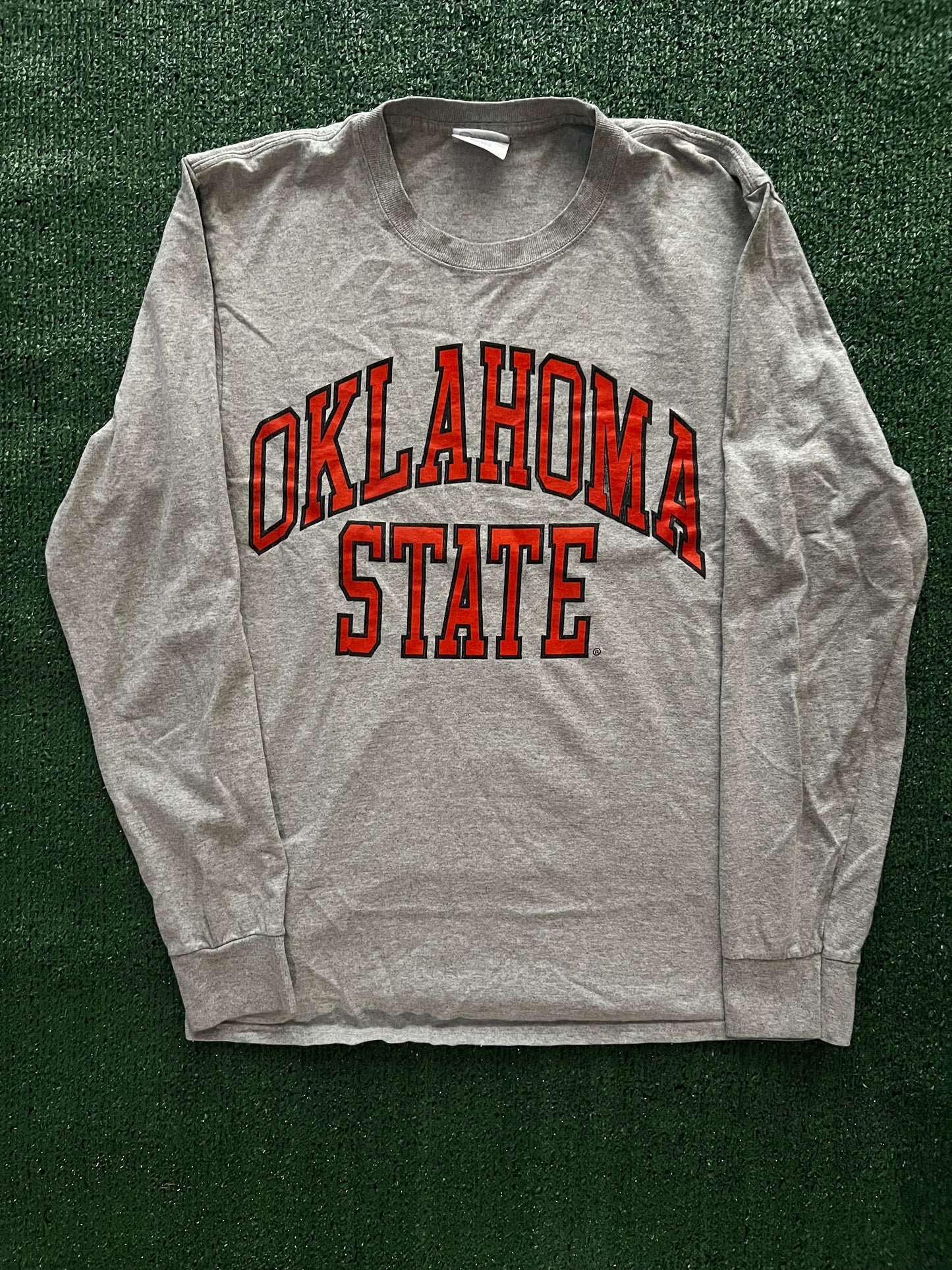 Gray Oklahoma State Long Sleeve T Shirt (Medium)