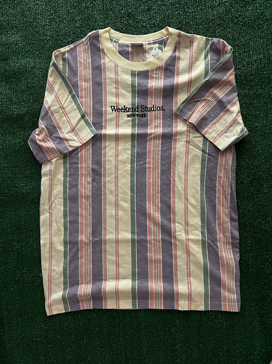Cotton On Multicolored Striped T Shirt (Medium)