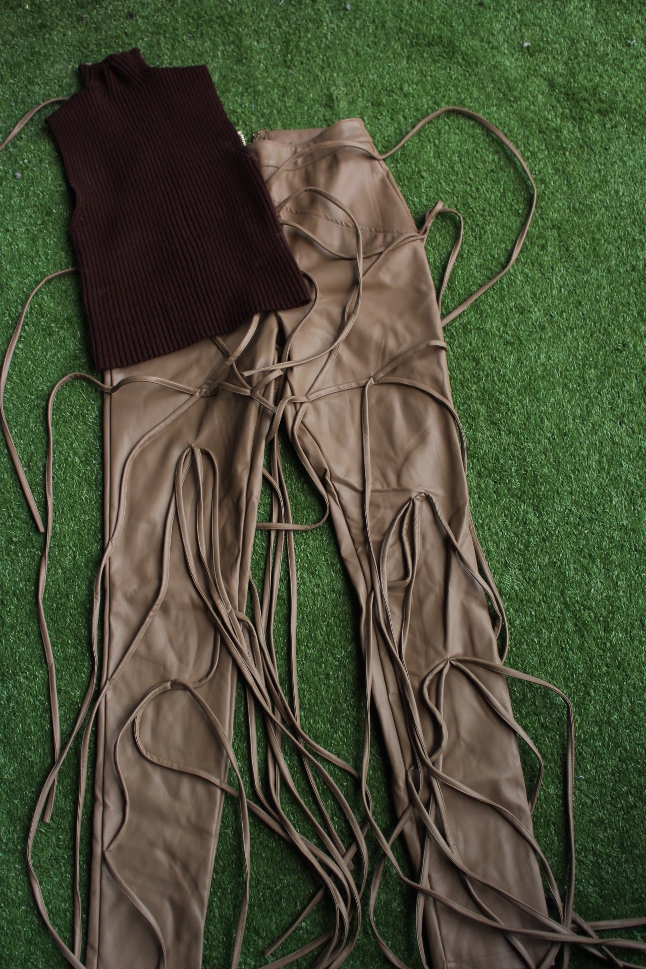 Fringe Leather Pants (XS)