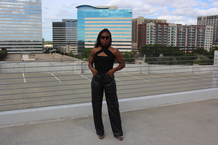 Black leather pants. Zara. (Medium)