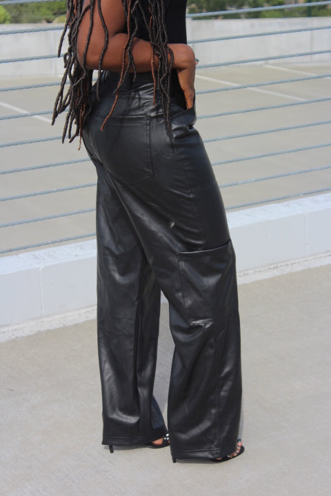 Black leather pants. Zara. (Medium)